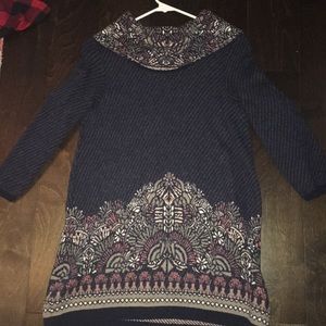 Anthropologie Sweaters - Navy sweater. Neck is loose turnover. Anthropologie Sweaters - Navy sweater. Neck is loose turnover.